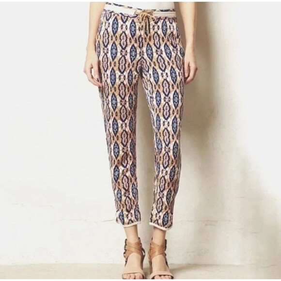 Anthropologie Pilcro and the Letterpress Size 30 Paz Ikat Joggers Pants Rayon - Picture 1 of 16
